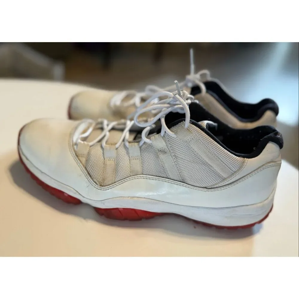 Air Jordan 11 Retro Low Sneakers GS White Varsity Red Streetwear Men's Size 10
